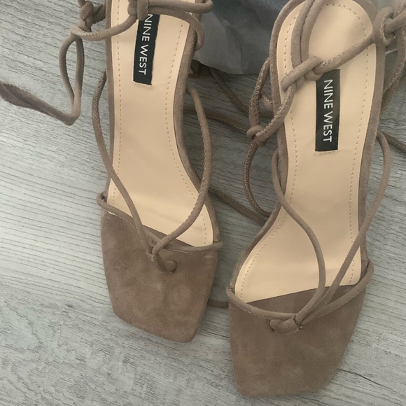 Nine West | Shoes | Yarin Strappy Square Toe Sandal Heels | Poshmark